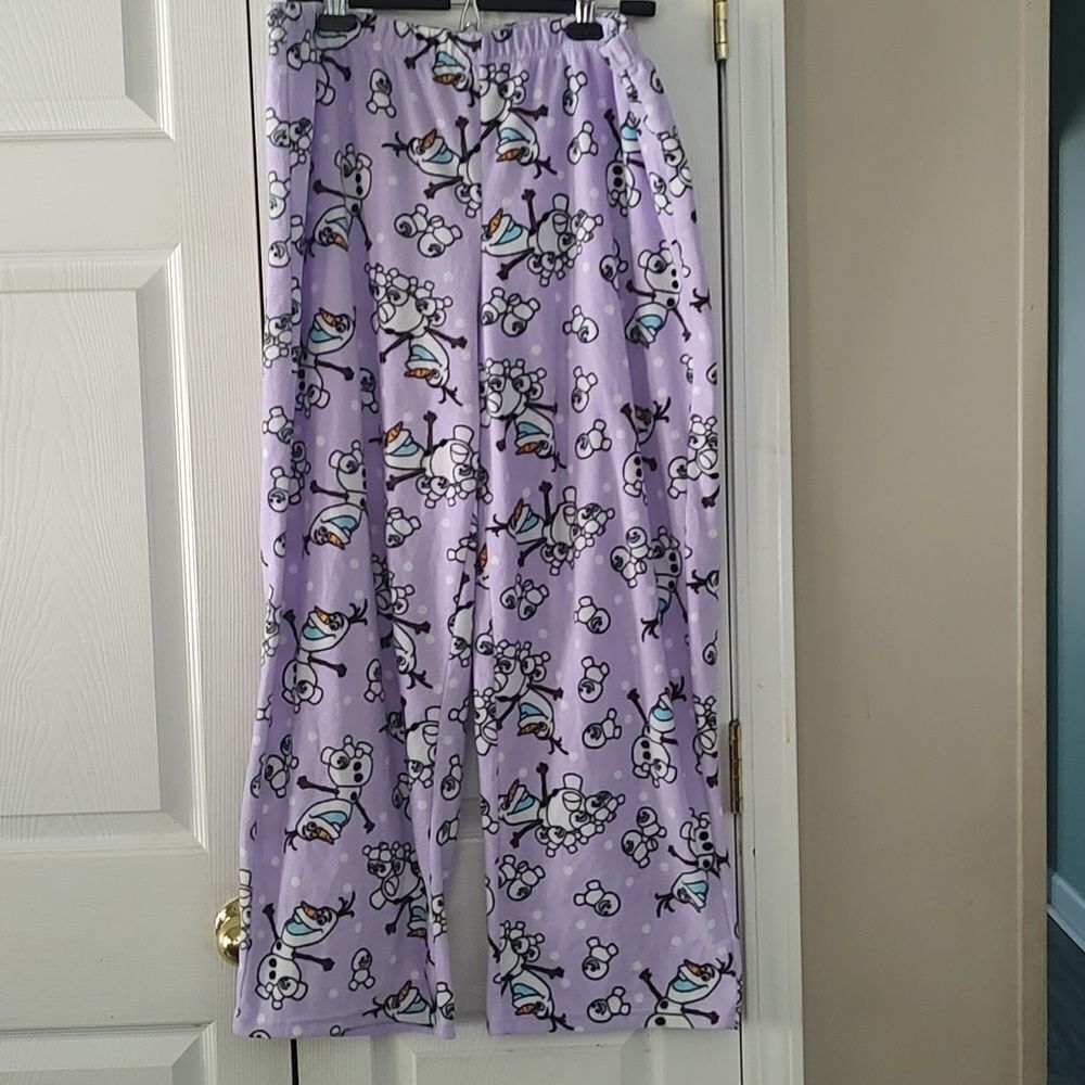 Olaf  Disney super soft fleece pj pajama bottom pants  Sz XL
